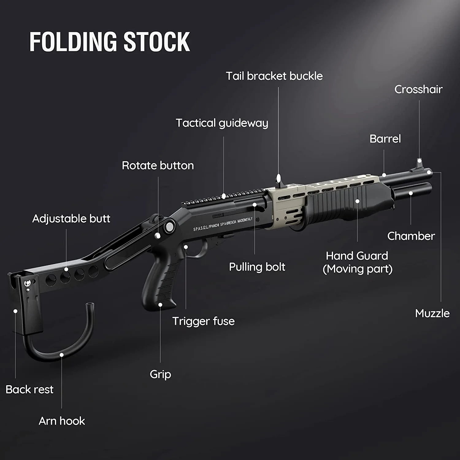 Single Shot Pump Foam Bullet Toy Shotgun SPAS-12